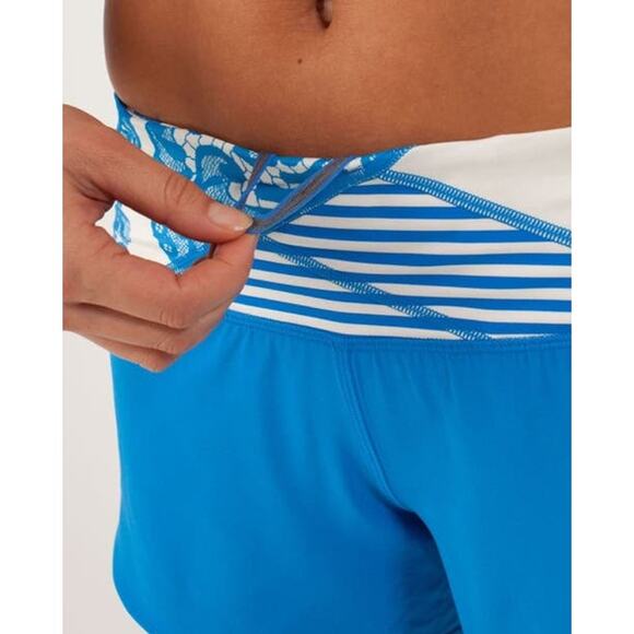 Lululemon Groovy Run Shorts Beaming Blue Quilting Winter Size 4 - Picture 5 of 8